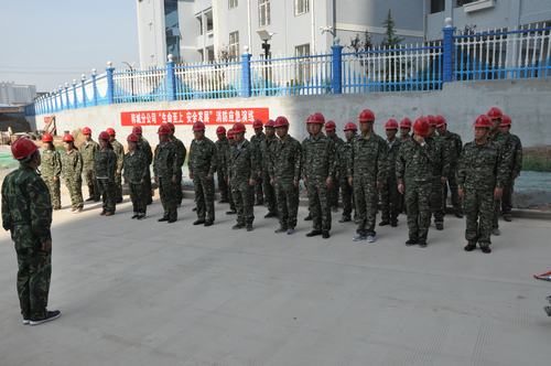 陜煤建設韓城分公司組織開展“生命至上 安全發展”消防應急演練活動