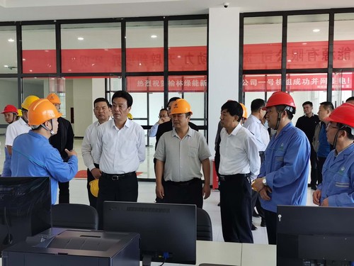 榆林市委書記戴征社,市委常委、常務(wù)副市長李博一行蒞臨榆林市垃圾焚燒發(fā)電項目調(diào)研指導(dǎo)工作