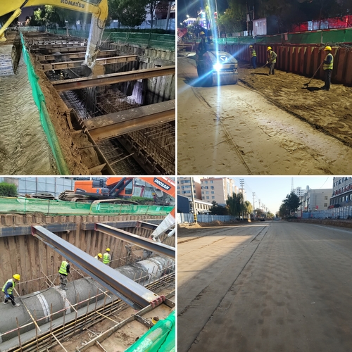 陜煤建設上郡北路道路綜合整治提升工程：倒排工期搶進度 加班加點施工忙